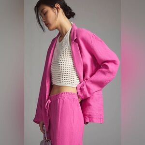 VINTAGE Harve Benard Pink Linen Blazer Size 6